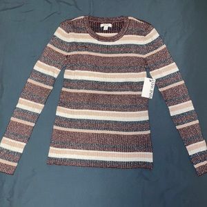 Nine West Stretch Metallic Thread Sweater Large